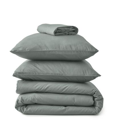 Washed percale Vert sauge