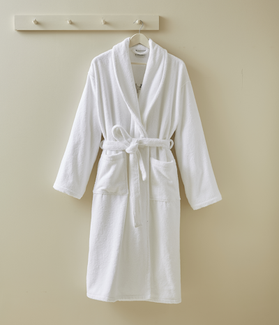 White unisex bathrobe RDV au pré blanc