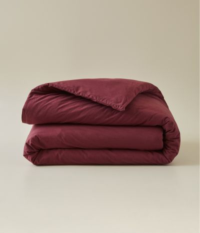 Prune percale duvet cover