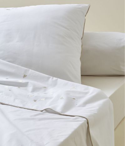 Embroidered flat sheet Jolis coeurs