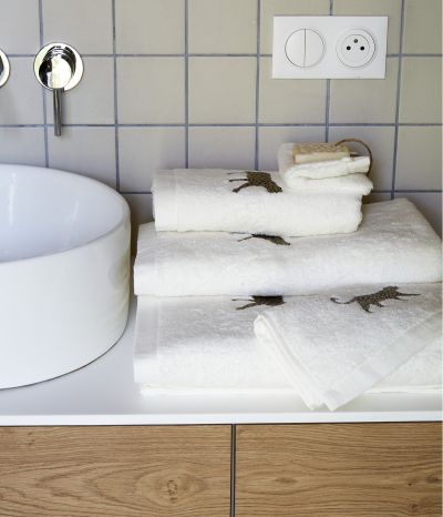 Léo cream set of bath linen