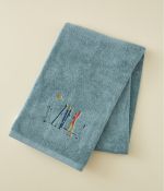 Passe-montagne blue bath towel