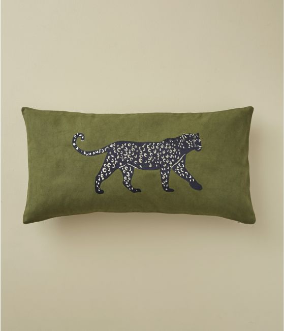 Léo kaki cushion cover