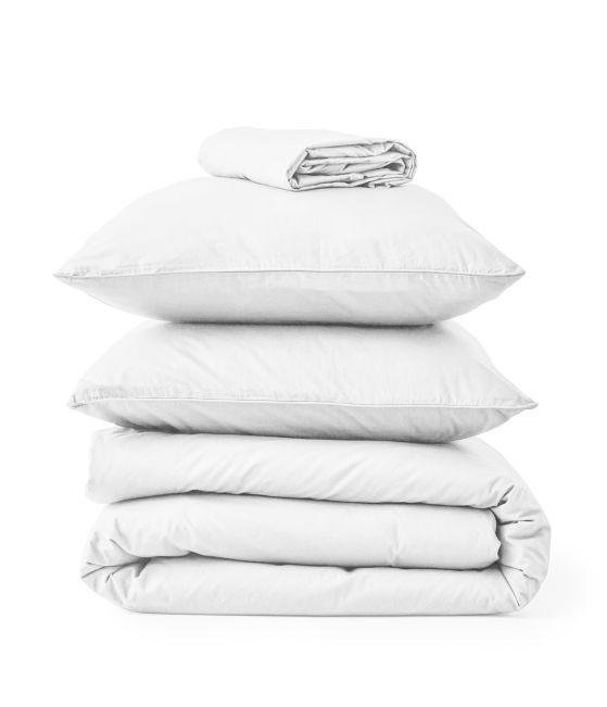 Washed percale Blanc saline