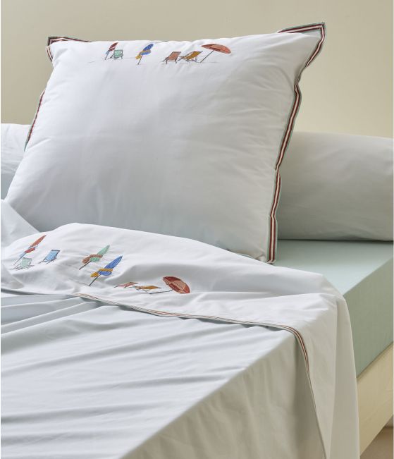 Embroidered flat sheet Plein soleil