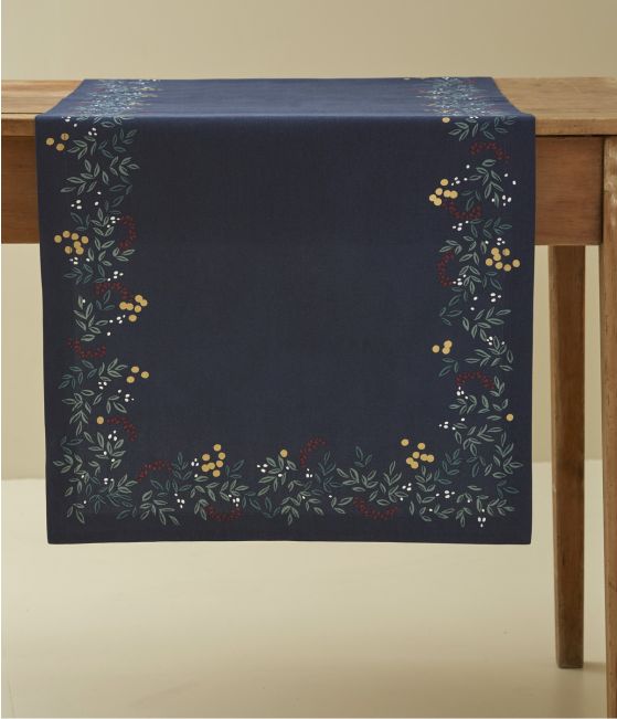 Lueur d'hiver table runner bleu