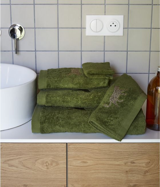 Léo khaki set of bath linen