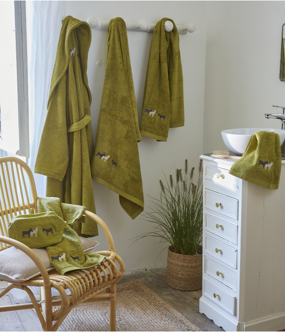 Set of bath linen RDV au pré olive