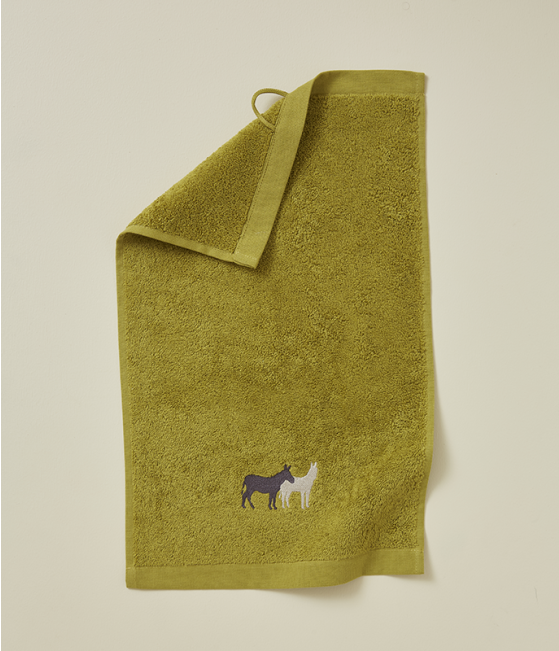 Fancy guest towel 30x50 RDV au pré olive