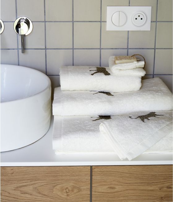 Léo cream set of bath linen