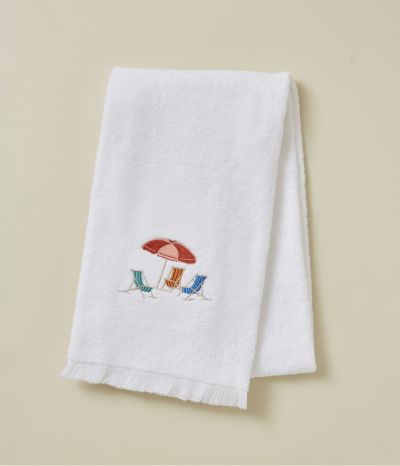 Drap de douche brodé 70x140 Plein soleil blanc