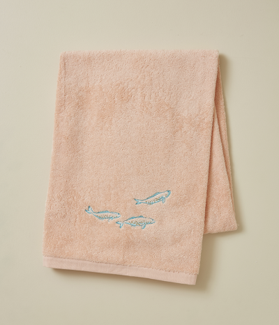 Drap de bain brodée 100x150 Au fil de l'eau