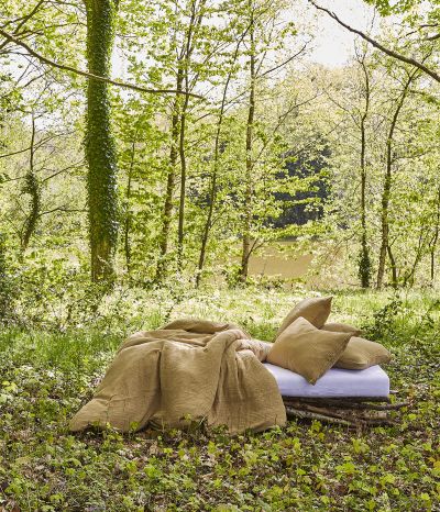 Parure de lit en gaze de coton vert lichen