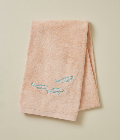 Drap de douche brodé 70x140  Au fil de l'eau