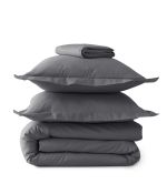 Drap housse percale gris basalt