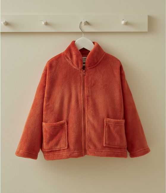 Veste polaire enfant orange bruni