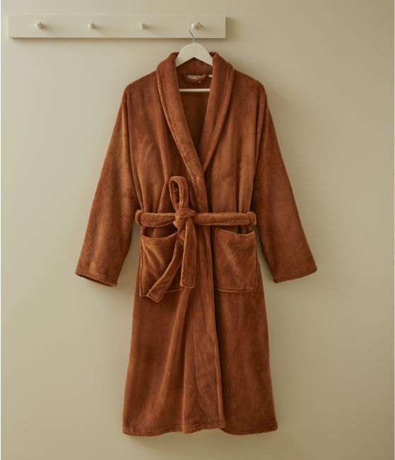 Robe de chambre polaire caramel