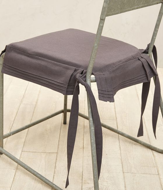 Galette de chaise déhoussable, polyester, gris, 46 x 8 x 51 cm - Et votre  maison devient une oasis de bien-être