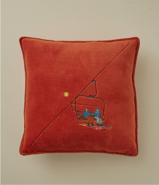 Housse de coussin polaire Passe-montagne orange