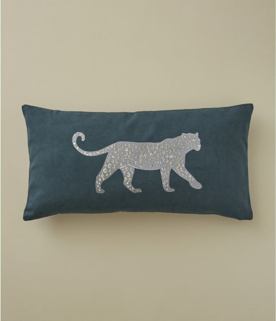 Housse coussin Léo bleu