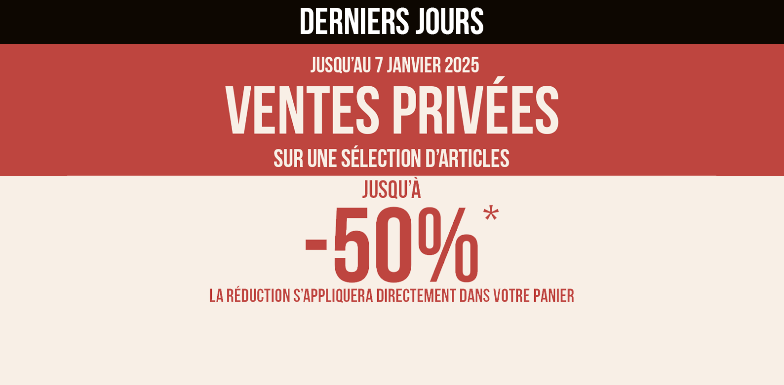 Ventes privées jusqu'à -50%